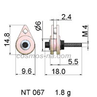 WIRE GUIDE CAGED PULLEY NT - 067 DIMENSIONS
