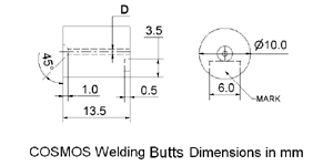 WIRE GUIDE, WELDING BUTT DIMENSIIONS